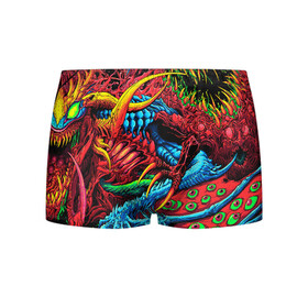 Мужские трусы 3D с принтом CS GO hyper beast skin в Петрозаводске, 50% хлопок, 50% полиэстер | классическая посадка, на поясе мягкая тканевая резинка | awp | counter strike | cs go | cs go global offensive | hyper beast | skin cs | team cs | команды cs | скины оружия | скоростной зверь | хайпер бист