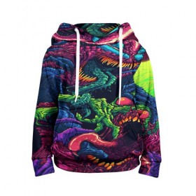 Детская толстовка 3D с принтом CS GO hyper beast skin в Петрозаводске, 100% полиэстер | двухслойный капюшон со шнурком для регулировки, мягкие манжеты на рукавах и по низу толстовки, спереди карман-кенгуру с мягким внутренним слоем | awp | counter strike | cs go | cs go global offensive | hyper beast | skin cs | team cs | команды cs | скины оружия | скоростной зверь | хайпер бист