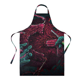 Фартук 3D с принтом CS GO hyper beast skin в Петрозаводске, 100% полиэстер | общий размер — 65 х 85 см, ширина нагрудника — 26 см, горловина — 53 см, длина завязок — 54 см, общий обхват в поясе — 173 см. Принт на завязках и на горловине наносится с двух сторон, на основной части фартука — только с внешней стороны | awp | counter strike | cs go | cs go global offensive | hyper beast | skin cs | team cs | команды cs | скины оружия | скоростной зверь | хайпер бист