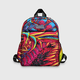 Детский рюкзак 3D с принтом CS GO hyper beast skin в Петрозаводске, 100% полиэстер | лямки с регулируемой длиной, сверху петелька, чтобы рюкзак можно было повесить на вешалку. Основное отделение закрывается на молнию, как и внешний карман. Внутри дополнительный карман. По бокам два дополнительных кармашка | awp | counter strike | cs go | cs go global offensive | hyper beast | skin cs | team cs | команды cs | скины оружия | скоростной зверь | хайпер бист