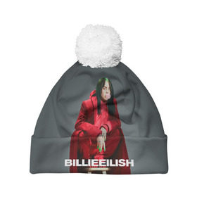 Шапка 3D c помпоном с принтом Billie Eilish в Петрозаводске, 100% полиэстер | универсальный размер, печать по всей поверхности изделия | Тематика изображения на принте: at | billie | don’t | eilish | electronic | eyes | me | music | ocean | pirate | smile | synthpop | usa | айлиш | билли | музыка | пайрэт | синти поп | сша | электронная | электропоп