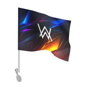 Флаг для автомобиля с принтом ALAN WALKER STRIPES в Петрозаводске, 100% полиэстер | Размер: 30*21 см | alan walker | aw | electro | electro music | music | алан уокер | музыка | музыкант | электро | электронная музыка