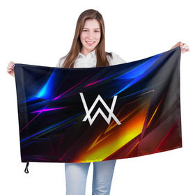 Флаг 3D с принтом ALAN WALKER STRIPES в Петрозаводске, 100% полиэстер | плотность ткани — 95 г/м2, размер — 67 х 109 см. Принт наносится с одной стороны | alan walker | aw | electro | electro music | music | алан уокер | музыка | музыкант | электро | электронная музыка