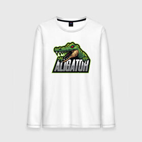 Мужской лонгслив хлопок с принтом Alligator / Аллигатор в Петрозаводске, 100% хлопок |  | design | logo | mascot | герои | дикий | звери | киберспорт | крокодил | спортивная | стиль | талисман | фитнес | форма | футбол | яркие