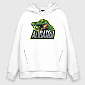 Мужское худи Oversize хлопок с принтом Alligator Аллигатор в Петрозаводске, френч-терри — 70% хлопок, 30% полиэстер. Мягкий теплый начес внутри —100% хлопок | боковые карманы, эластичные манжеты и нижняя кромка, капюшон на магнитной кнопке | design | logo | mascot | герои | дикий | звери | киберспорт | крокодил | спортивная | стиль | талисман | фитнес | форма | футбол | яркие