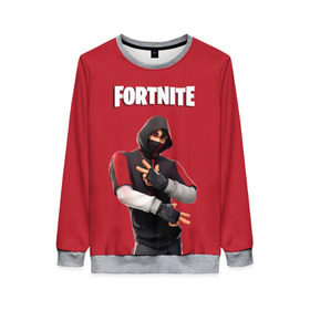 Женский свитшот 3D с принтом IKONIK FORTNITE в Петрозаводске, 100% полиэстер с мягким внутренним слоем | круглый вырез горловины, мягкая резинка на манжетах и поясе, свободная посадка по фигуре | 10 | battle | fort | fortnite | ikonik | royale | season | битва | иконик | королевская | сезон | форт | фортнайт