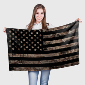 Флаг 3D с принтом American Flag Camo в Петрозаводске, 100% полиэстер | плотность ткани — 95 г/м2, размер — 67 х 109 см. Принт наносится с одной стороны | eagle | states | united | usa | армейские | армия | камуфляж | орел | служба | снайпер | соединенных | солдат | сша | форма | штатов