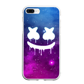 Чехол для iPhone 7Plus/8 Plus матовый с принтом MARSHMELLO MELT SPACE в Петрозаводске, Силикон | Область печати: задняя сторона чехла, без боковых панелей | america | dj | marshmello | usa | америка | маршмелло