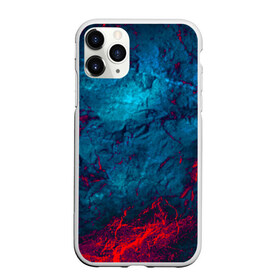 Чехол для iPhone 11 Pro Max матовый с принтом Blue & Red в Петрозаводске, Силикон |  | black | blood | metal | red | texture | абстракция | камень | краски | красная | красно черное | кровь | лава | метал | текстура | черная