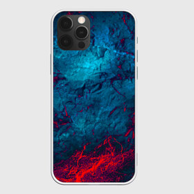 Чехол для iPhone 12 Pro Max с принтом Blue & Red в Петрозаводске, Силикон |  | black | blood | metal | red | texture | абстракция | камень | краски | красная | красно черное | кровь | лава | метал | текстура | черная