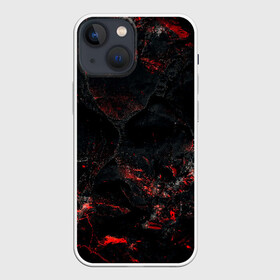 Чехол для iPhone 13 mini с принтом Red and Black в Петрозаводске,  |  | black | blood | metal | red | texture | абстракция | камень | краски | красная | красно черное | кровь | лава | метал | текстура | черная