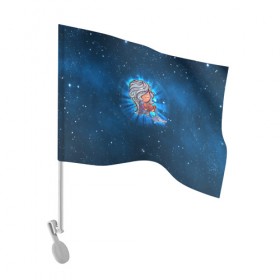 Флаг для автомобиля с принтом Водолей в Петрозаводске, 100% полиэстер | Размер: 30*21 см | вселенная | гороскоп | знаки зодиака | зодиак | космос | медитация | планеты