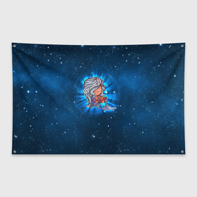 Флаг-баннер с принтом Водолей в Петрозаводске, 100% полиэстер | размер 67 х 109 см, плотность ткани — 95 г/м2; по краям флага есть четыре люверса для крепления | вселенная | гороскоп | знаки зодиака | зодиак | космос | медитация | планеты