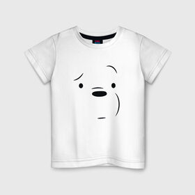 Детская футболка хлопок с принтом Белый мишка в Петрозаводске, 100% хлопок | круглый вырез горловины, полуприлегающий силуэт, длина до линии бедер | we bare bears | белый | вся правда о медведях | гриз | гризз | гризли | медведь | мы обычные медведи | пан пан | панда | три обычных медведя