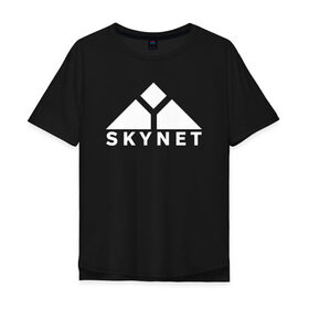 Мужская футболка хлопок Oversize с принтом Skynet в Петрозаводске, 100% хлопок | свободный крой, круглый ворот, “спинка” длиннее передней части | skynet | скайнет | терминатор