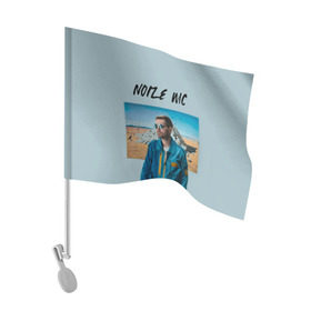 Флаг для автомобиля с принтом Noize MC в Петрозаводске, 100% полиэстер | Размер: 30*21 см | music | noize | noize mc | rap | все как у людей | музыка | музыкант | надпись | нойз | нойз мс | рэп