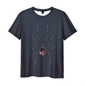 Мужская футболка 3D с принтом Каракурт в Петрозаводске, 100% полиэфир | прямой крой, круглый вырез горловины, длина до линии бедер | marvel | spider | австралия | арахнофобия | вдова | кокон | красная | марвел | муха | насекомое | нить | паутина | полосы | сеть | спайдер | супергерой | тарантул | укус | фобия | черная | яд