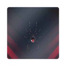 Магнит виниловый Квадрат с принтом Каракурт в Петрозаводске, полимерный материал с магнитным слоем | размер 9*9 см, закругленные углы | marvel | spider | австралия | арахнофобия | вдова | кокон | красная | марвел | муха | насекомое | нить | паутина | полосы | сеть | спайдер | супергерой | тарантул | укус | фобия | черная | яд