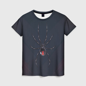 Женская футболка 3D с принтом Каракурт в Петрозаводске, 100% полиэфир ( синтетическое хлопкоподобное полотно) | прямой крой, круглый вырез горловины, длина до линии бедер | marvel | spider | австралия | арахнофобия | вдова | кокон | красная | марвел | муха | насекомое | нить | паутина | полосы | сеть | спайдер | супергерой | тарантул | укус | фобия | черная | яд