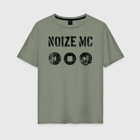 Женская футболка хлопок Oversize с принтом Noize MC в Петрозаводске, 100% хлопок | свободный крой, круглый ворот, спущенный рукав, длина до линии бедер
 | mc | music | noize | noize mc | rap | rock | мс | музыка | репер | рок | русский | рэп | рэпер | тренд | хит