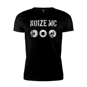 Мужская футболка премиум с принтом Noize MC в Петрозаводске, 92% хлопок, 8% лайкра | приталенный силуэт, круглый вырез ворота, длина до линии бедра, короткий рукав | mc | music | noize | noize mc | rap | rock | мс | музыка | репер | рок | русский | рэп | рэпер | тренд | хит