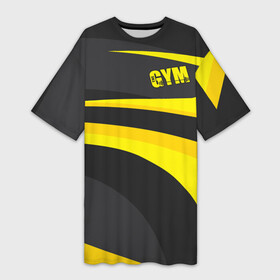 Платье-футболка 3D с принтом GYM в Петрозаводске,  |  | bodybuilding | diet | exercise | fitness | gym | heath | motivation | muscle | phil | training | workout | бодибилдинг | мотивация | олимпия | сила | спорт | фитнес