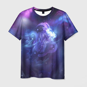 Мужская футболка 3D с принтом Козерог в Петрозаводске, 100% полиэфир | прямой крой, круглый вырез горловины, длина до линии бедер | вселенная | гороскоп | знаки зодиака | зодиак | космос | медитация | планеты