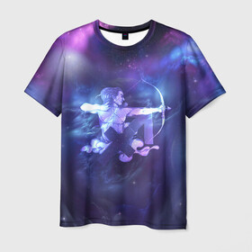 Мужская футболка 3D с принтом Стрелец в Петрозаводске, 100% полиэфир | прямой крой, круглый вырез горловины, длина до линии бедер | вселенная | гороскоп | знаки зодиака | зодиак | космос | медитация | планеты