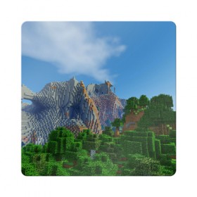 Магнит виниловый Квадрат с принтом Minecraft в Петрозаводске, полимерный материал с магнитным слоем | размер 9*9 см, закругленные углы | minecraft | гора | горы | дерево | деревья | игра | куб | кубик | кубики | кубические | кубический | кубы | майнкрафт