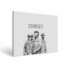Холст прямоугольный с принтом Starset Band в Петрозаводске, 100% ПВХ |  | logo | rock | starset | лого | рок | старсет
