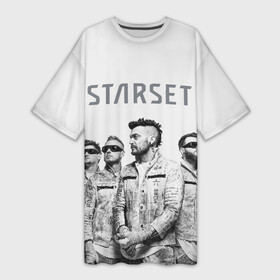 Платье-футболка 3D с принтом Starset Band в Петрозаводске,  |  | logo | rock | starset | лого | рок | старсет