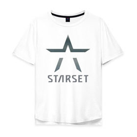 Мужская футболка хлопок Oversize с принтом Starset в Петрозаводске, 100% хлопок | свободный крой, круглый ворот, “спинка” длиннее передней части | Тематика изображения на принте: logo | rock | starset | лого | рок | старсет