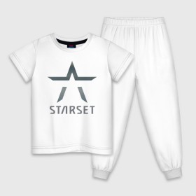 Детская пижама хлопок с принтом Starset в Петрозаводске, 100% хлопок |  брюки и футболка прямого кроя, без карманов, на брюках мягкая резинка на поясе и по низу штанин
 | logo | rock | starset | лого | рок | старсет