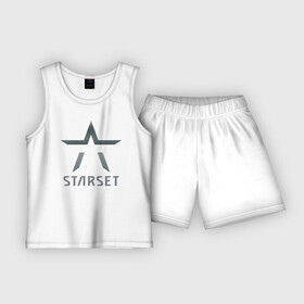 Детская пижама с шортами хлопок с принтом Starset в Петрозаводске,  |  | logo | rock | starset | лого | рок | старсет