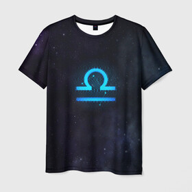 Мужская футболка 3D с принтом Весы в Петрозаводске, 100% полиэфир | прямой крой, круглый вырез горловины, длина до линии бедер | вселенная | гороскоп | знаки зодиака | зодиак | космос | медитация | планеты