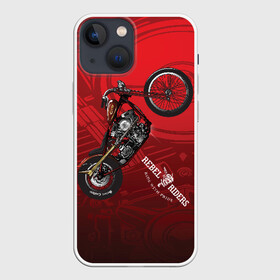 Чехол для iPhone 13 mini с принтом Vintage chopper motorcycle в Петрозаводске,  |  | bike | crash | drift | extreme | jawa | motor cycle | motorbike | motorcycle | race | racing | rally | turbo | автомобил | быстрый | классика | мотоцикл | скремблер | экстрим