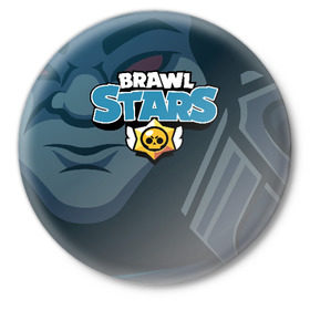 Значок с принтом Brawl Stars в Петрозаводске,  металл | круглая форма, металлическая застежка в виде булавки | brawl | bs | fails | leon | stars | supercell | tick | бой | босс | бравл | броубол | бс | герои | драка | звезд | осада | сейф | старс | цель