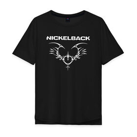 Мужская футболка хлопок Oversize с принтом Nickelback в Петрозаводске, 100% хлопок | свободный крой, круглый ворот, “спинка” длиннее передней части | back | nickel | nickelback | альтернативный | вот ваша сдача | группа | дэниел адэр | майк крюгер | метал | никелбек | никель | никл бек | постгранж | райан пик | рок | хард | хардрок | чед крюгер