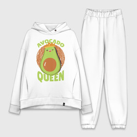 Женский костюм хлопок Oversize с принтом Авокадо Королева в Петрозаводске,  |  | avocado | queen | авокадо | королева | королевы | надписи | надпись