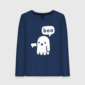 Женский лонгслив хлопок с принтом Boo в Петрозаводске, 100% хлопок |  | 19 | 2019 | boo | ghost | halloween | бу | ведьма | зло | картинка | нечисть | приведение | призрак | прикольная | тыква | тьма | ужас | хелловин | хеллоувин | хэллоуин