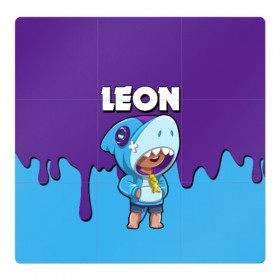 Магнитный плакат 3Х3 с принтом Brawl Stars Leon Shark в Петрозаводске, Полимерный материал с магнитным слоем | 9 деталей размером 9*9 см | brawl stars | аккаунты brawl stars | взлом brawl stars | леон brawl stars | сервера brawl stars | скачать brawl stars | скачать бесплатно brawl stars