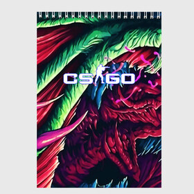 Скетчбук с принтом CSGO-HYPER BEAST в Петрозаводске, 100% бумага
 | 48 листов, плотность листов — 100 г/м2, плотность картонной обложки — 250 г/м2. Листы скреплены сверху удобной пружинной спиралью | awp | counter strike | cs go | cs go global offensive | hyper beast | skin cs | team cs | команды cs | скины оружия | скоростной зверь | хайпер бист