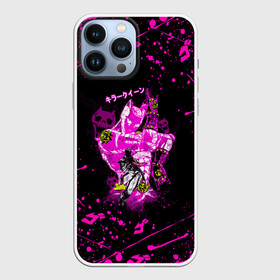 Чехол для iPhone 13 Pro Max с принтом KILLER QUEEN розовые кляксы в Петрозаводске,  |  | Тематика изображения на принте: adventure | jojo | jojo s bizarre | jojo’s bizarre adventure | killer queen | аниме | джоджо | манга | невероятные приключения джоджо