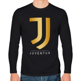 Мужской лонгслив хлопок с принтом JUVENTUS GOLDEN LOGO в Петрозаводске, 100% хлопок |  | cr7 | juve | juventus | ronaldo | роналдо | ювентус