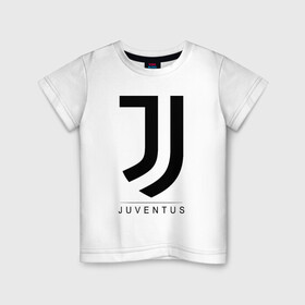 Детская футболка хлопок с принтом JUVENTUS в Петрозаводске, 100% хлопок | круглый вырез горловины, полуприлегающий силуэт, длина до линии бедер | cr7 | juve | juventus | ronaldo | роналдо | ювентус