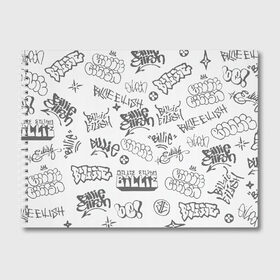 Альбом для рисования с принтом Billie Eilish Graffiti Gray в Петрозаводске, 100% бумага
 | матовая бумага, плотность 200 мг. | Тематика изображения на принте: billie | eilish | graffiti | grunge | айлиш | беляш | беляшик | билли | биляш | граффити | татуировки