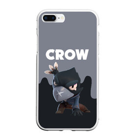 Чехол для iPhone 7Plus/8 Plus матовый с принтом BRAWL STARS CROW в Петрозаводске, Силикон | Область печати: задняя сторона чехла, без боковых панелей | android | brawl stars | colt | crow | games | leon | penny | poco. | shelly | spike | wanted | брав | бравл старс | звезды | игры | мобильные игры | старс