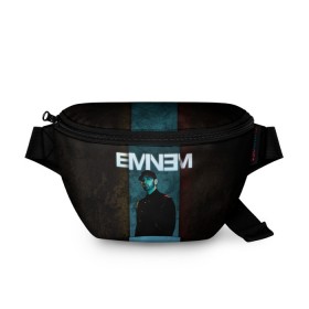 Поясная сумка 3D с принтом Eminem в Петрозаводске, 100% полиэстер | плотная ткань, ремень с регулируемой длиной, внутри несколько карманов для мелочей, основное отделение и карман с обратной стороны сумки застегиваются на молнию | emenem | eminem | hip hop | hiphop | kamikaze | marshal mathers | marshall | marshall mathers | rap | rap god | revival | slim shadi | slim shady | venom | еминем | олдскул | реп | рэп | хипхоп | эминем