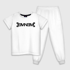 Детская пижама хлопок с принтом Eminem в Петрозаводске, 100% хлопок |  брюки и футболка прямого кроя, без карманов, на брюках мягкая резинка на поясе и по низу штанин
 | Тематика изображения на принте: emenem | eminem | hip hop | hiphop | kamikaze | marshal mathers | marshall | marshall mathers | rap | rap god | revival | slim shadi | slim shady | venom | еминем | олдскул | реп | рэп | хипхоп | эминем