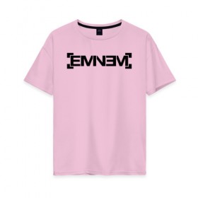 Женская футболка хлопок Oversize с принтом Eminem в Петрозаводске, 100% хлопок | свободный крой, круглый ворот, спущенный рукав, длина до линии бедер
 | emenem | eminem | hip hop | hiphop | kamikaze | marshal mathers | marshall | marshall mathers | rap | rap god | revival | slim shadi | slim shady | venom | еминем | олдскул | реп | рэп | хипхоп | эминем
